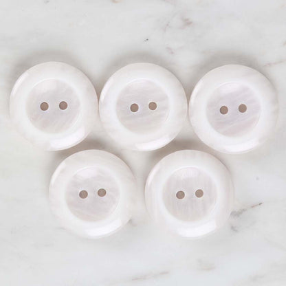 Loren Crafts 5'li Beyaz Büyük Düğme - 1708