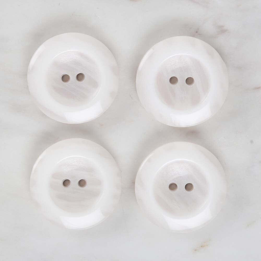 Loren Crafts 4'lü Beyaz Düğme - 1709