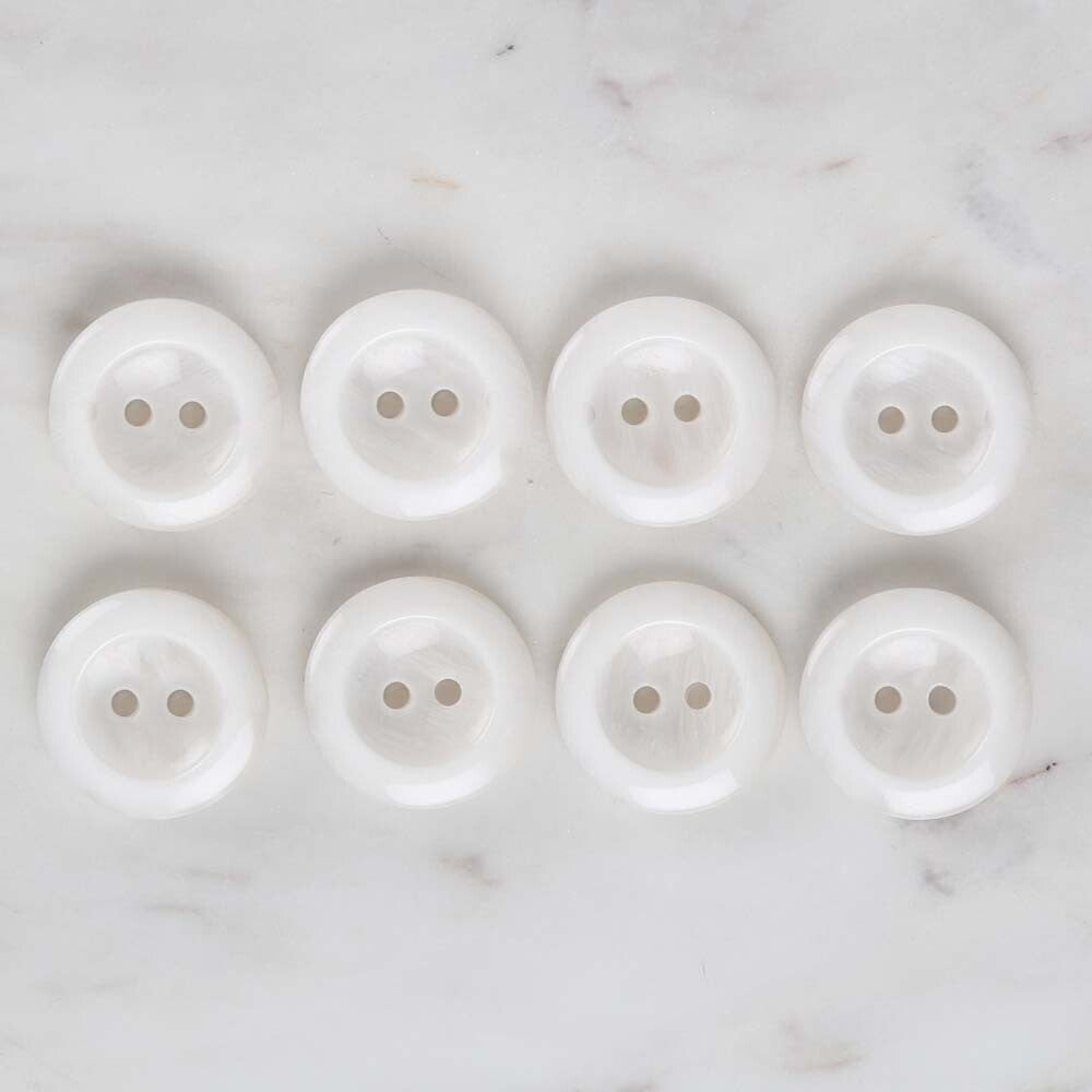 Loren Crafts 8'li Beyaz Düğme - 1711