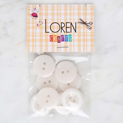 Loren Crafts 8'li Beyaz Düğme - 1711