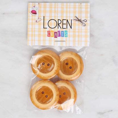 Loren Crafts 4'lü Hardal Düğme - 1717