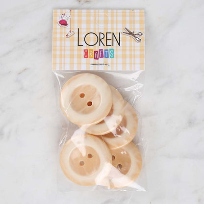 Loren Crafts 5'li Krem Büyük Düğme - 1720