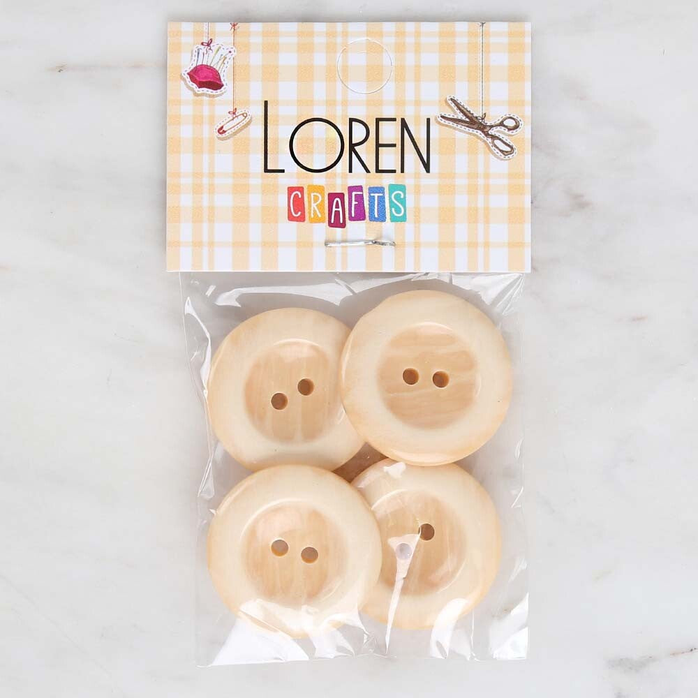 Loren Crafts 4'lü Krem Düğme - 1721