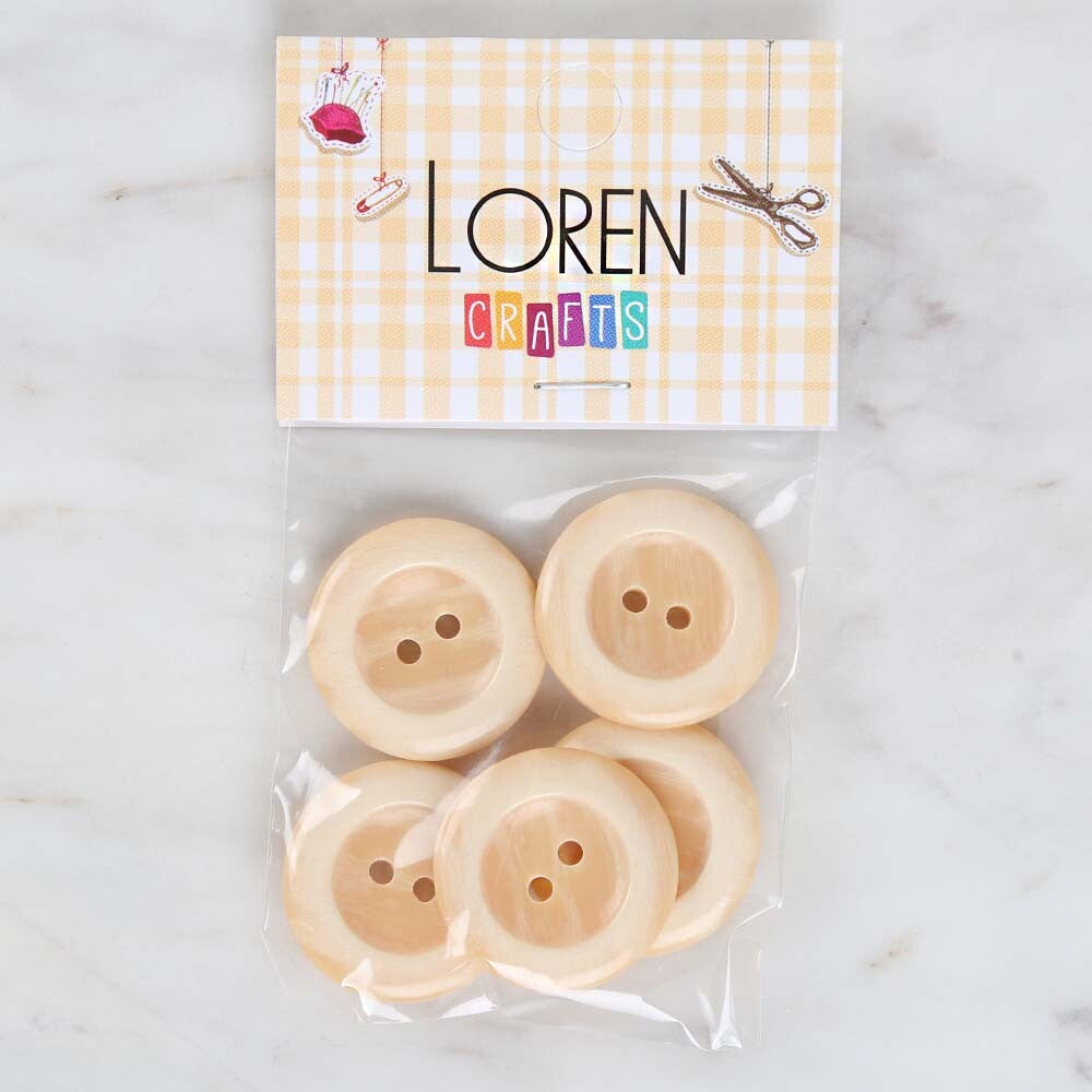 Loren Crafts 5'li Krem Düğme - 1722