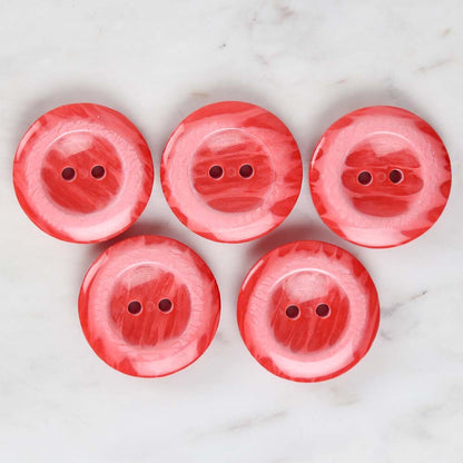 Loren Crafts 5'li Kırmızı Büyük Düğme - 1724