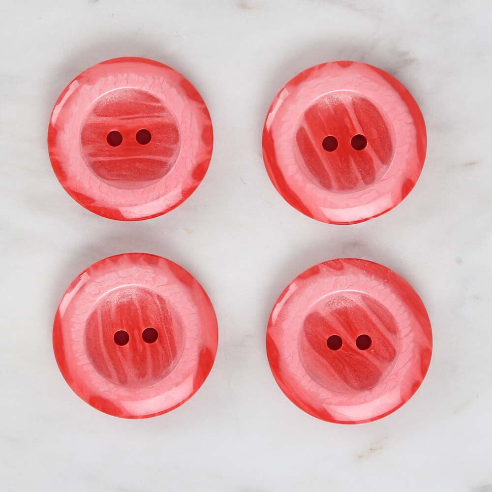 Loren Crafts 4'lü Kırmızı Düğme - 1725