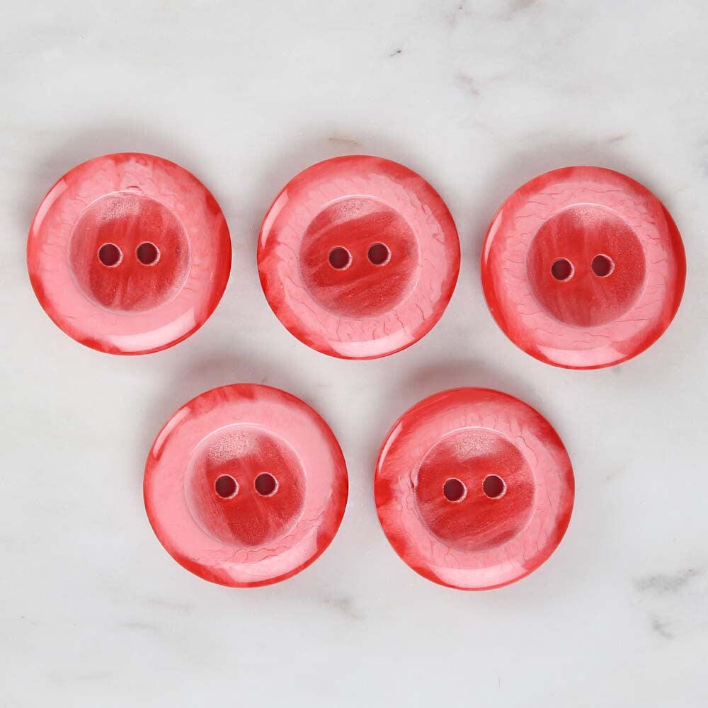 Loren Crafts 5'li Kırmızı Düğme - 1726