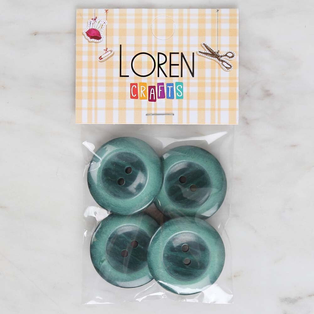 Loren Crafts 4'lü Yeşil Düğme - 1737