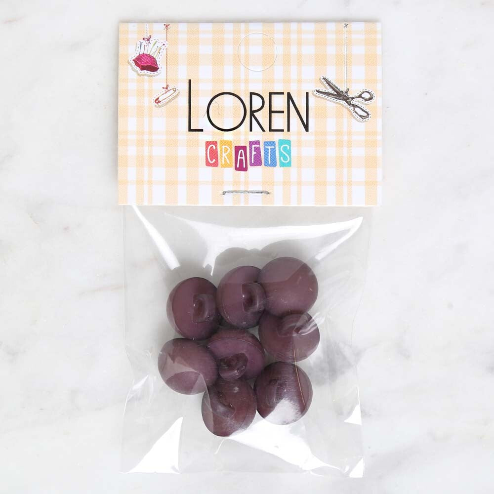 Loren Crafts 8'li Mor Düğme - 1748