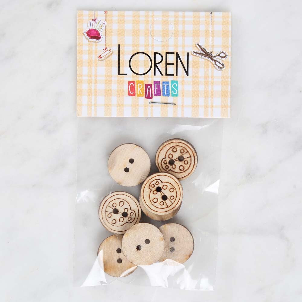 Loren Crafts 8'li Ahşap Düğme Uğur Böceği - 1757