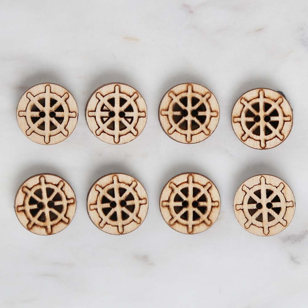 Loren Crafts 8'li Ahşap Düğme Dümen - 1759