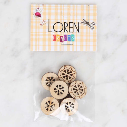 Loren Crafts 8'li Ahşap Düğme Dümen - 1759