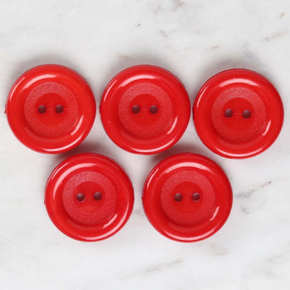 Loren Crafts 5'li Kırmızı Büyük Düğme - 1778