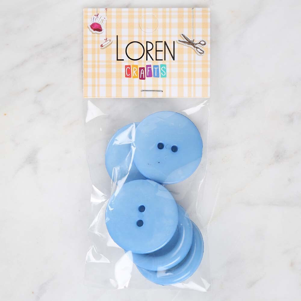 Loren Crafts 5'li Mavi Büyük Düğme - 1779