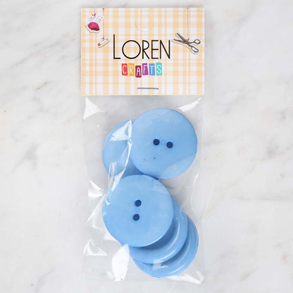 Loren Crafts 5'li Mavi Büyük Düğme - 1779