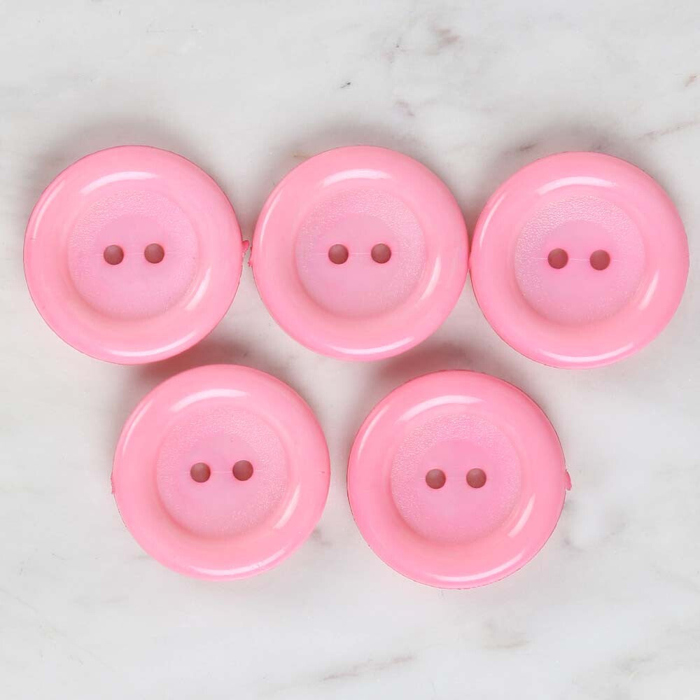 Loren Crafts 5'li Pembe Büyük Düğme - 1780