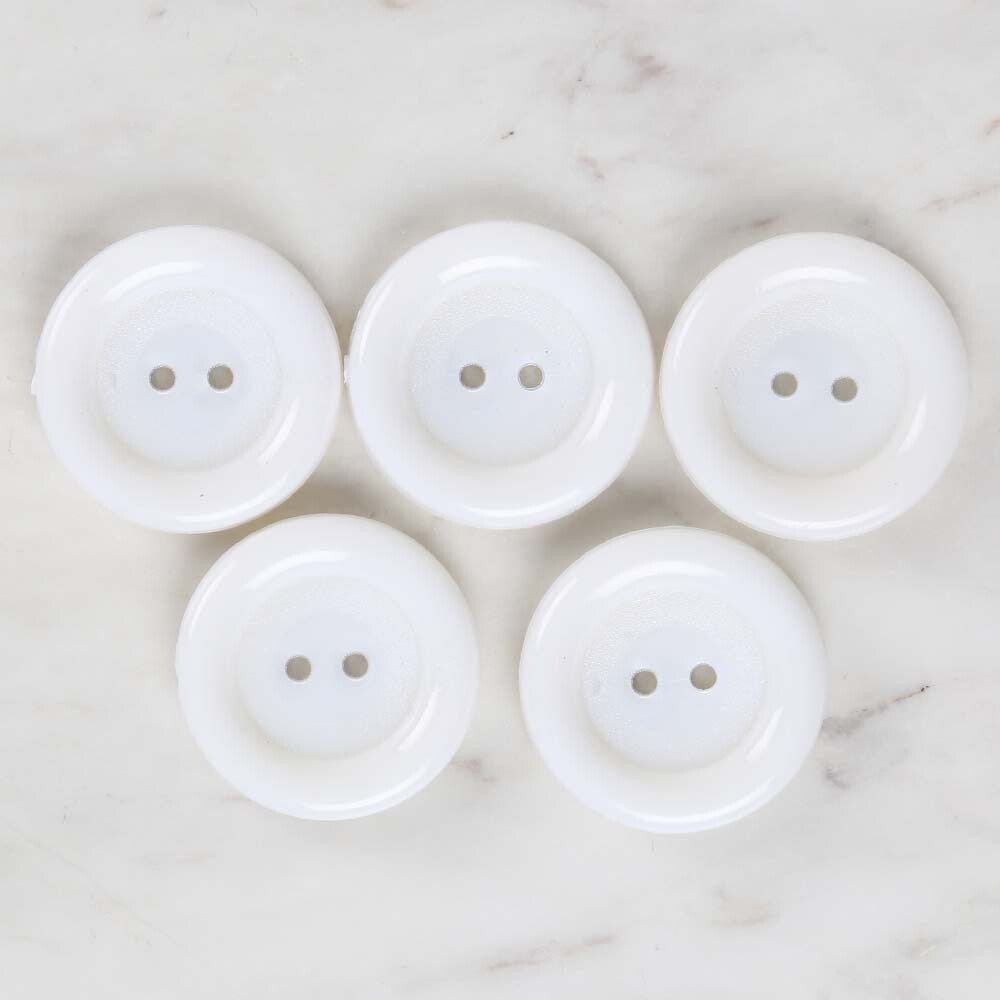 Loren Crafts 5'li Beyaz Büyük Düğme - 1781
