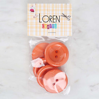 Loren Crafts 5'li Turuncu Büyük Düğme - 1783