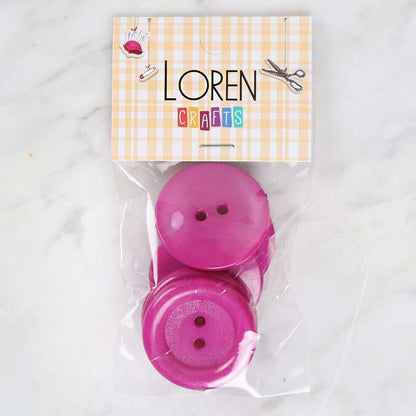 Loren Crafts 5'li Mor Büyük Düğme - 1784