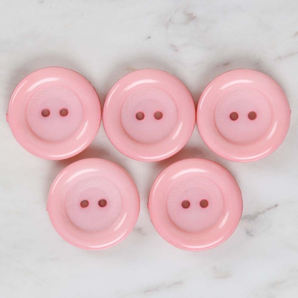 Loren Crafts 5'li Pembe Büyük Düğme - 1792