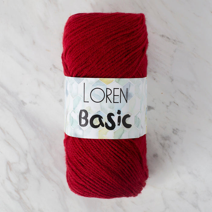 Loren Basic Koyu Kırmızı El Örgü İpi - 105