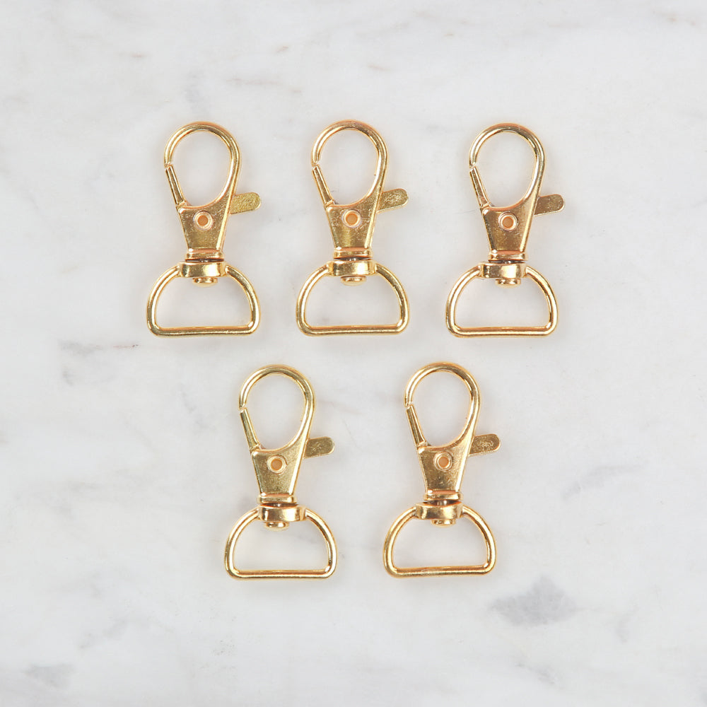 Loren Crafts 1,5 cm Papağan Klipsi Altın Anahtarlık 5'li Paket