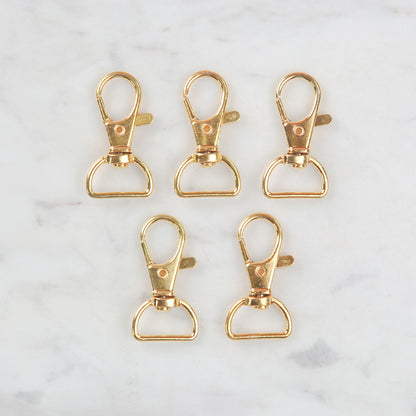 Loren Crafts 1,5 cm Papağan Klipsi Altın Anahtarlık 5'li Paket