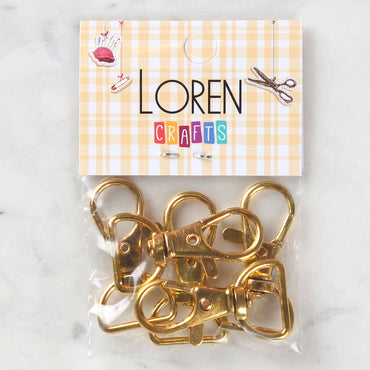 Loren Crafts 1,5 cm Papağan Klipsi Altın Anahtarlık 5'li Paket