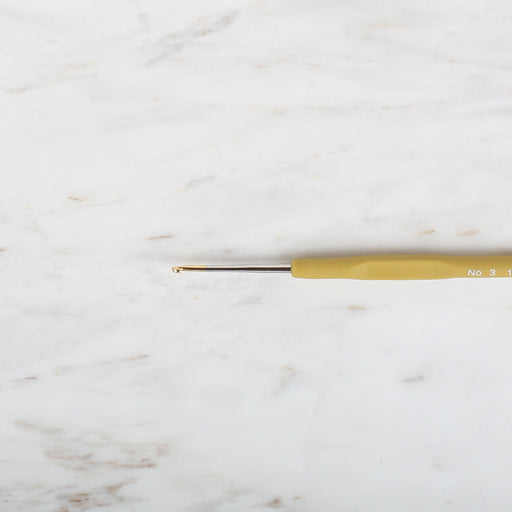 Yabalı Altın Uçlu Elastik Saplı Sarı Dantel Tığ No. 3  1.70mm