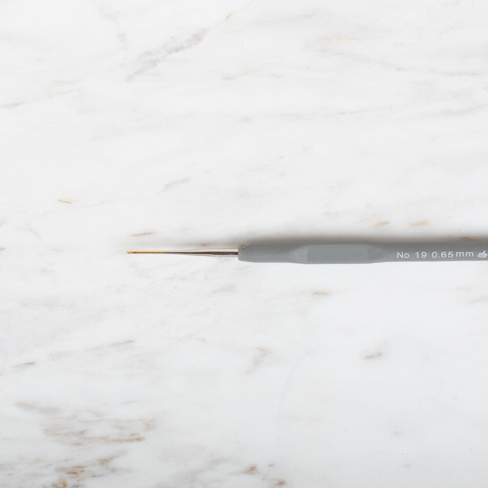 Yabalı Altın Uçlu Elastik Saplı Gri Dantel Tığ  No. 19  0.65mm