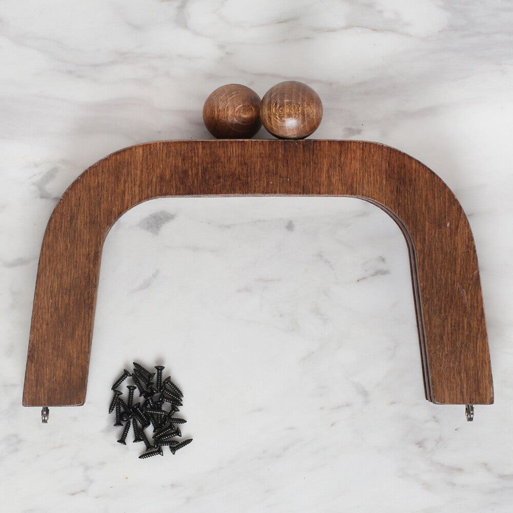 Loren Ahşap Çanta Klipsi 17.5 CM Kahverengi 