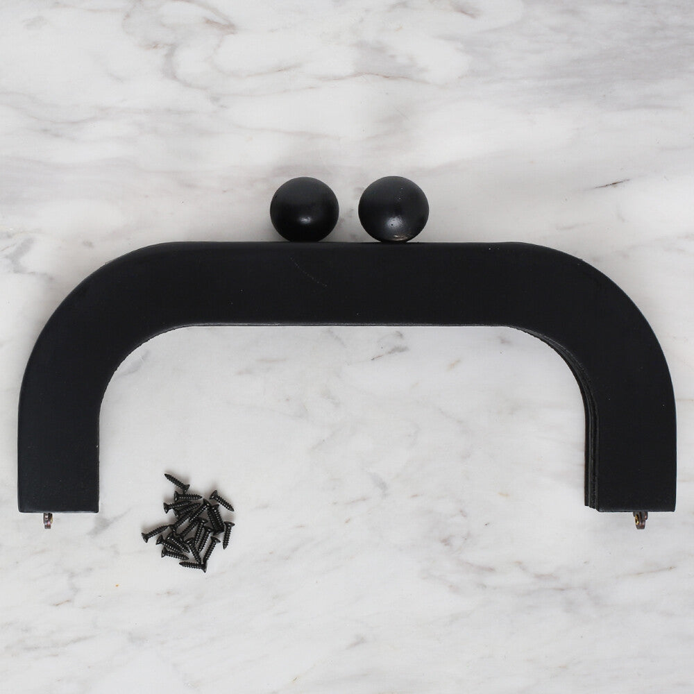 Loren Ahşap Çanta Klipsi 21.5 CM Siyah