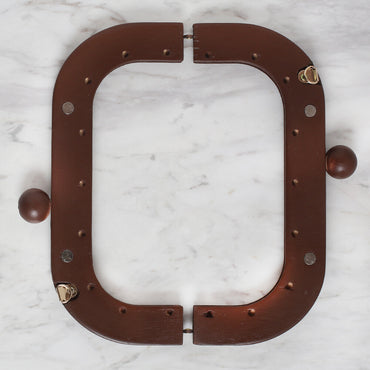 Loren Ahşap Çanta Klipsi 22 CM Kahverengi 