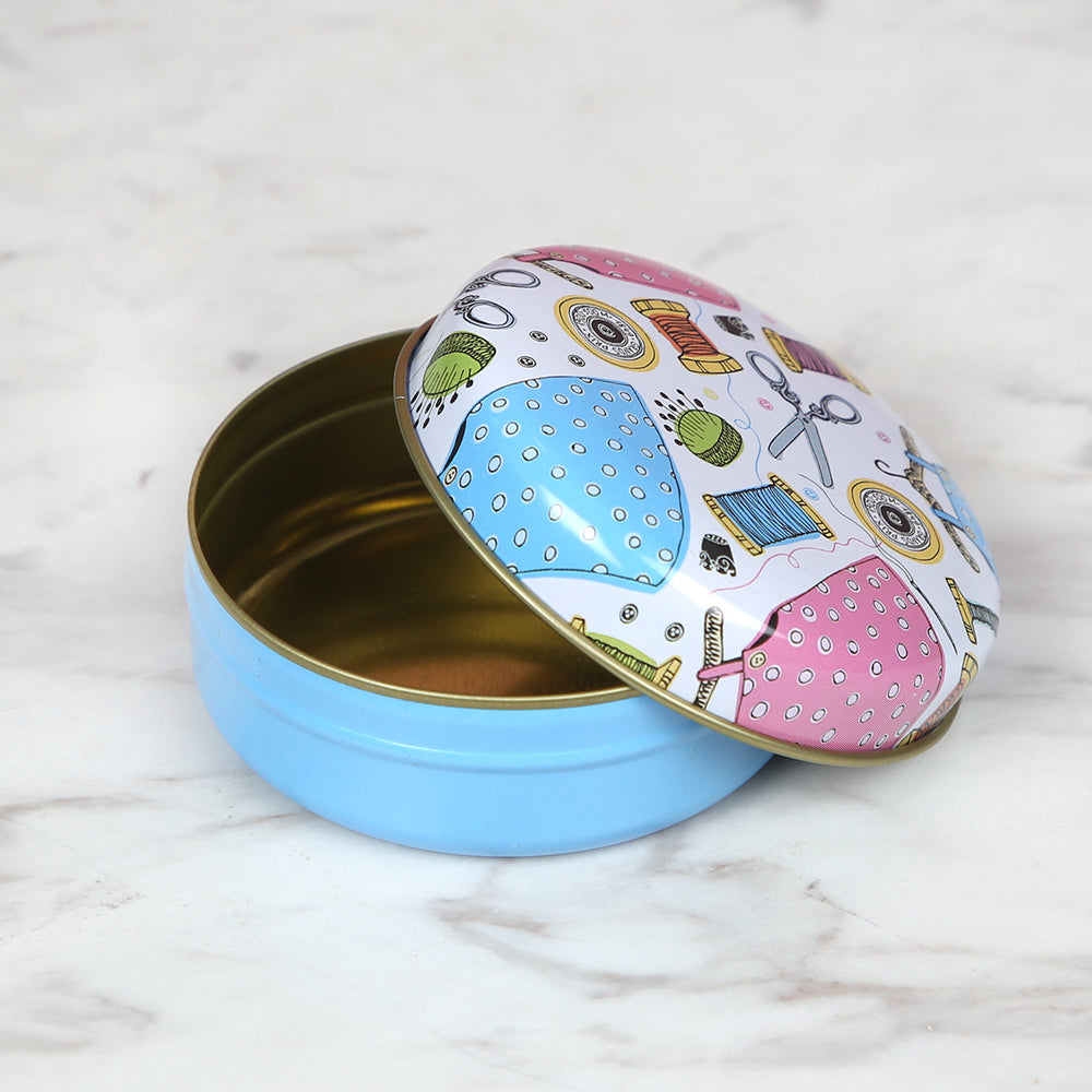 Nas Metal Saklama Kutusu Yuvarlak - Mavi