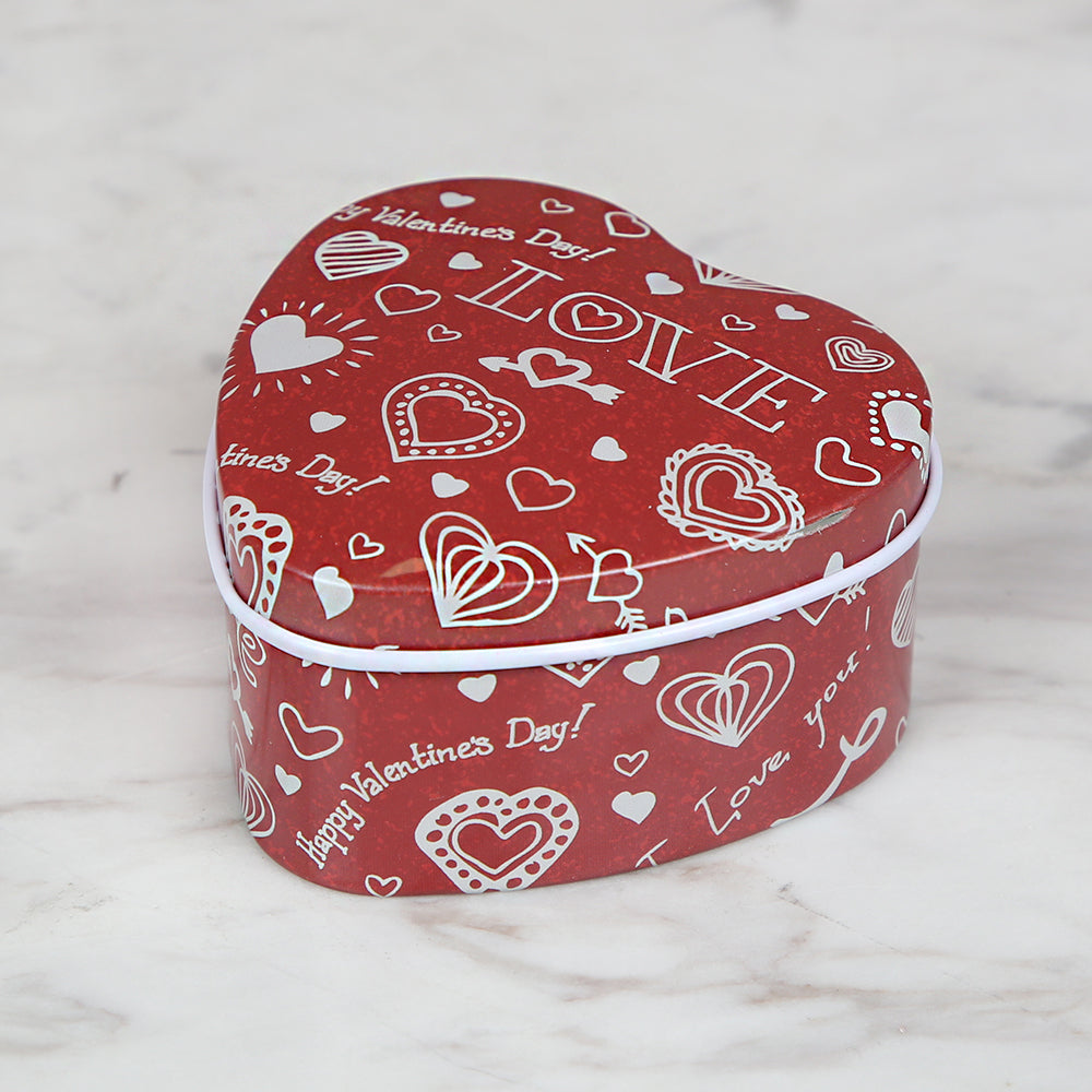 Nas Metal Saklama Kutusu  Kalp - Kahverengi