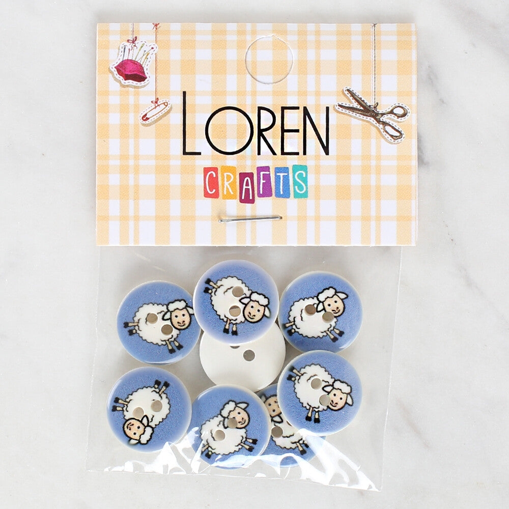 Loren Crafts 8'li Koyun Düğme - 1168