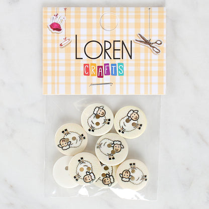 Loren Crafts 8'li Koyun Düğme - 1175