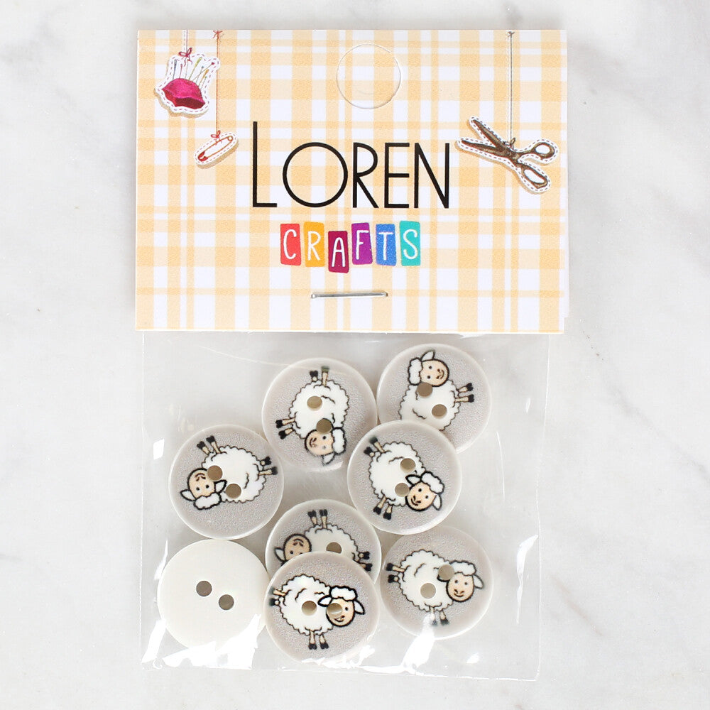 Loren Crafts 8'li Koyun Düğme - 1176