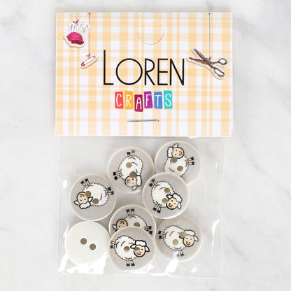 Loren Crafts 8'li Koyun Düğme - 1176