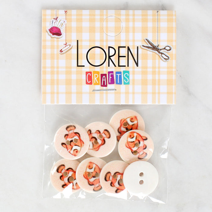 Loren Crafts 8'li Balık Düğme - 1188