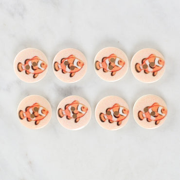 Loren Crafts 8'li Balık Düğme - 1188