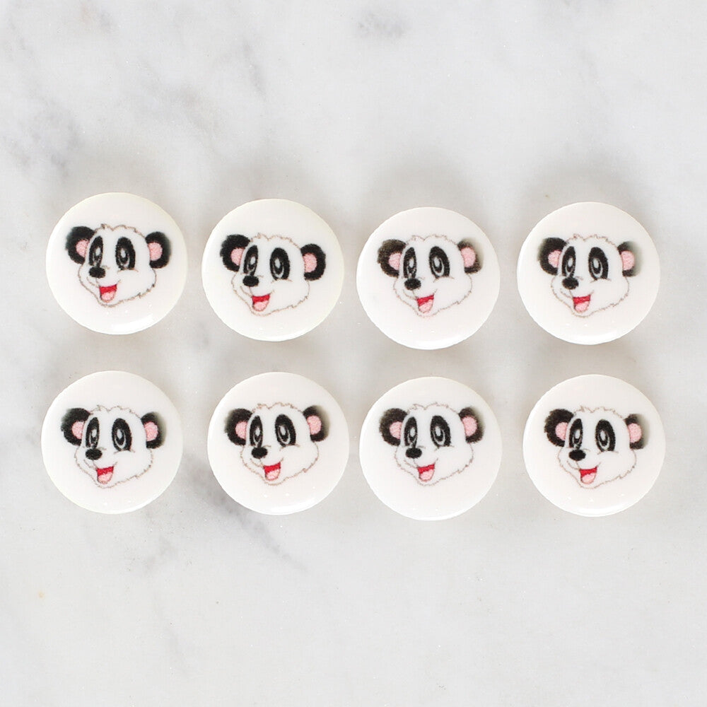 Loren Crafts 8'li Panda Düğme - 1193