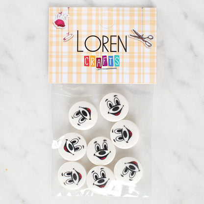 Loren Crafts 8'li Gülen Yüz Düğme - 1196