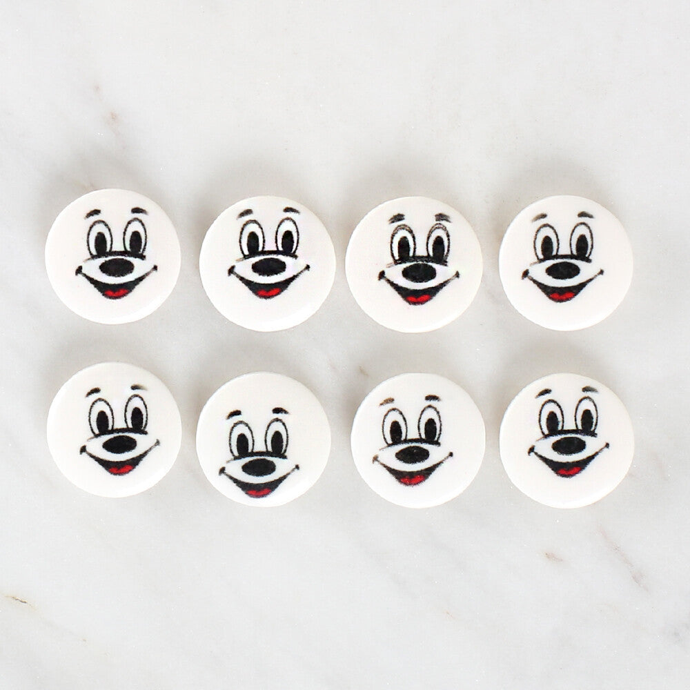 Loren Crafts 8'li Gülen Yüz Düğme - 1196