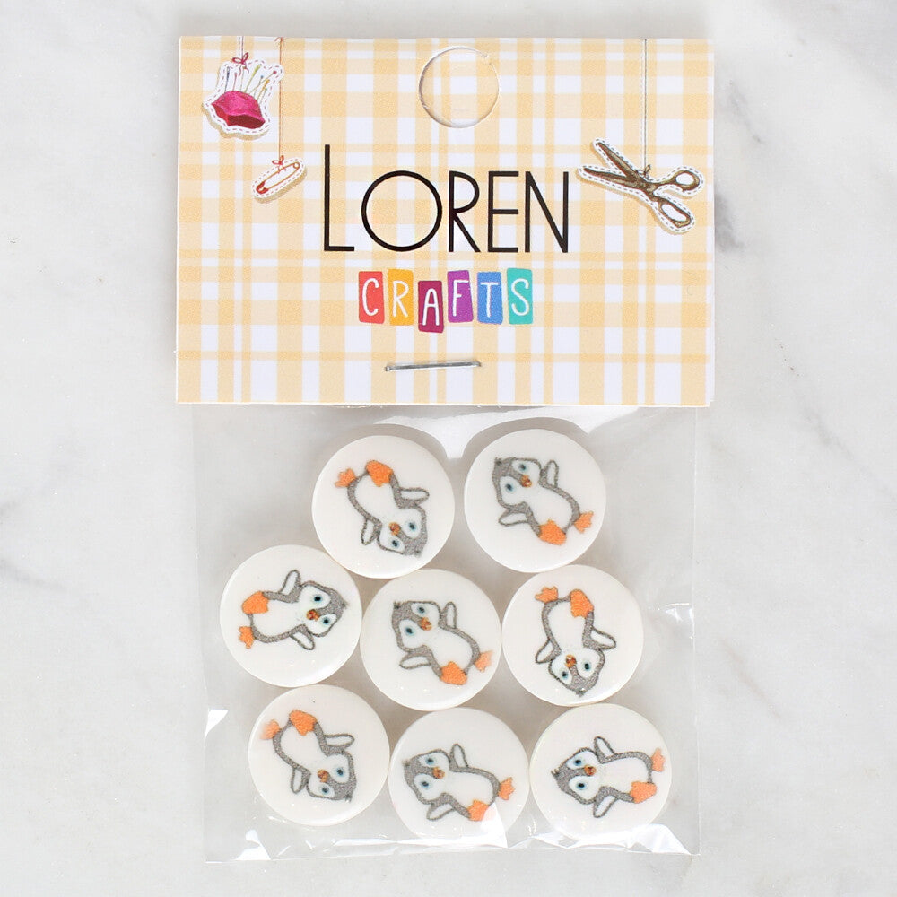 Loren Crafts 8'li Penguen Düğme - 1198