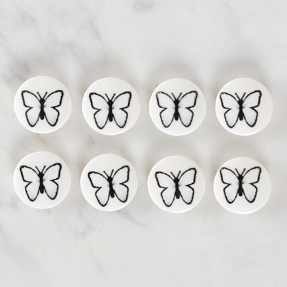 Loren Crafts 8'li Kelebek Düğme - 1216