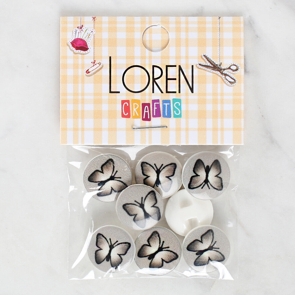Loren Crafts 8'li Kelebek Düğme - 1221