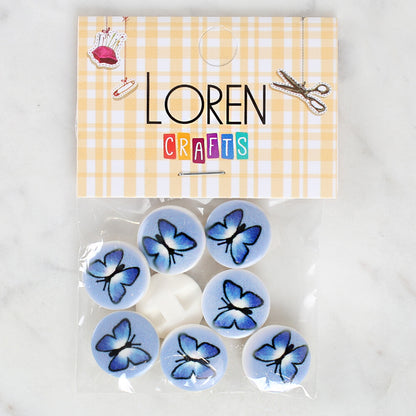 Loren Crafts 8'li Kelebek Düğme - 1236