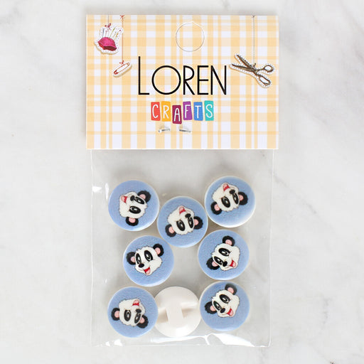 Loren Crafts 8'li Panda Düğme - 1239