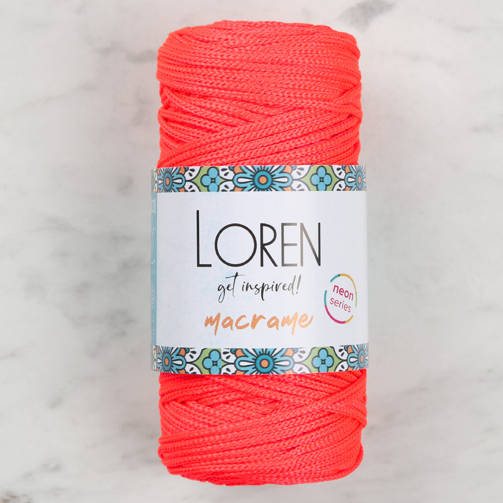 Loren Macrame Neon Pembe El Örgü İpi - L112
